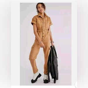 We The Free Camel Jumpsuit